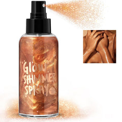 HOSAILY bronze front packaging showing compact shimmer spray, easy travel