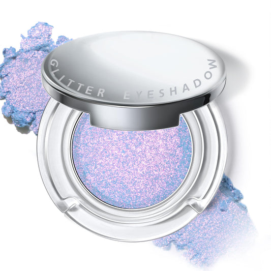HOSAILY front view of chameleon purple blue glitter eyeshadow showcasing compact and shade