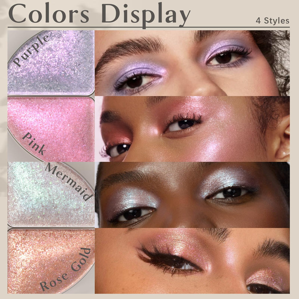 HOSAILY close-up of purple pan showing fine glitter texture and payoff