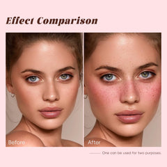 HOSAILY liquid blush texture closeup showing lightweight dew to powder finish