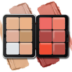 HOSAILY open palette showing twelve cream blush and concealer shades for versatile makeup