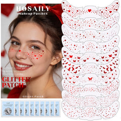 HOSAILY front packaging showing ten red glitter freckle sheets for quick glam