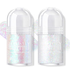 HOSAILY front packaging showing two roll-on glitter gels and benefits of portability