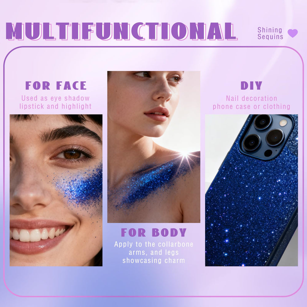 HOSAILY glitter applied on cheek showing luminous festival-ready shine
