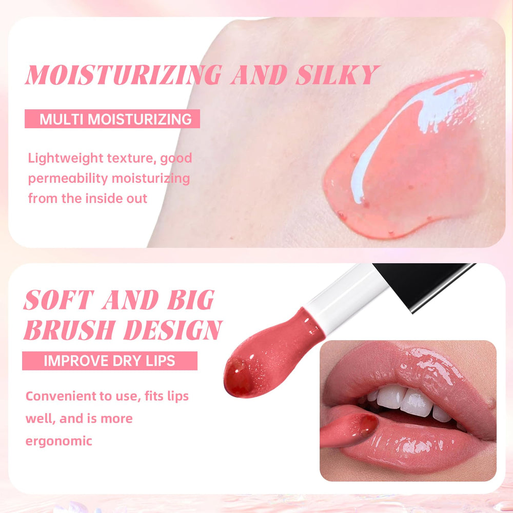 HOSAILY on model lips before and after showing visible ombré transformation