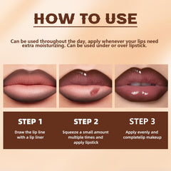 HOSAILY on model in daylight demonstrating wearable glossy plumped lips