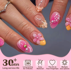 HOSAILY pearls and metallic shell accents on nails demonstrating beachy sparkle