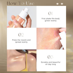 HOSAILY rose gold shimmer on collarbone highlighting instant glow