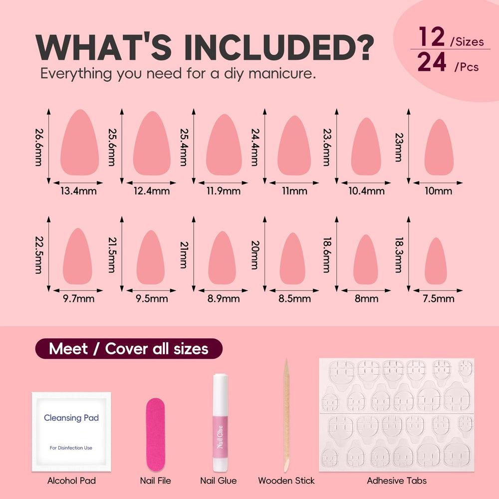 HOSAILY nails on hand for scale showing short almond fit and natural-looking length