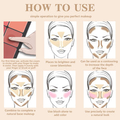 HOSAILY swatch on arm displaying six concealers and six blush shades for color selection