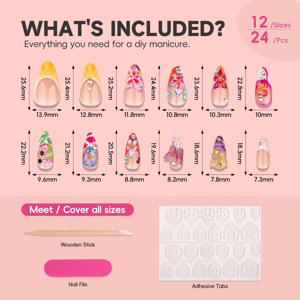 HOSAILY size selection with nail file and cuticle stick illustrating correct fit and preparation benefit