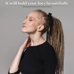 Hoteam hair tie styled into a bun on model showing polished everyday look