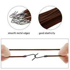Hotop elastic band stretched to show 9 inch reach and reliable elasticity
