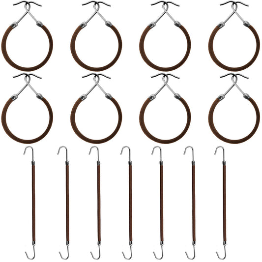 Hotop front pack showing 15 brown elastic hook hair ties and neat presentation