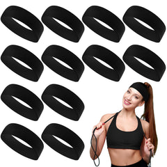 Hotop front pack view showing twelve black headbands and storage convenience