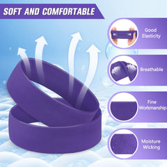 Hotop headband worn by model during yoga showing secure non-slip fit