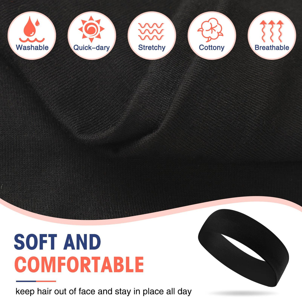 Hotop headband stretched on hand demonstrating elastic fit and flexibility