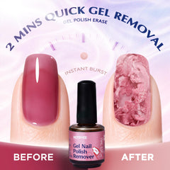 HOTRYEE before and after nails demonstrating clean, damage-minimizing removal
