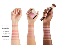 Hourglass Mood Exposure applied on cheeks demonstrating natural glow