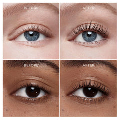HOURGLASS Unlocked lashes before and after showing dramatic lift and extension