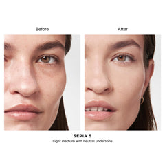 Hourglass Vanish texture swiped on arm showing creamy blendability for smooth coverage