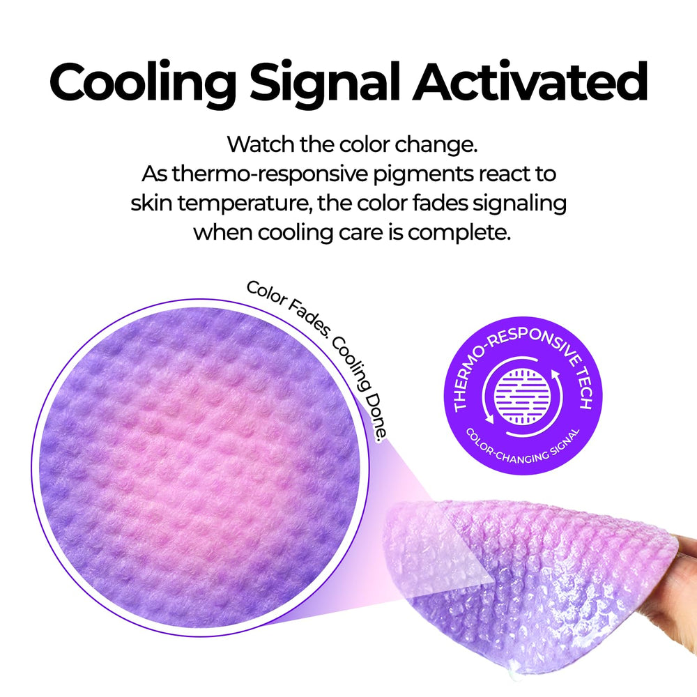 houry pad applied under eye cooling and visibly reducing puffiness