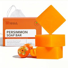 House of Nutrition persimmon soap front packaging showing three bars and benefits