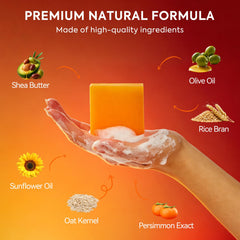 House of Nutrition persimmon soap ingredient label closeup showing persimmon extract