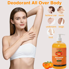 Hoveimpee in-shower use with suds on skin demonstrating effective odor-targeted cleansing benefit