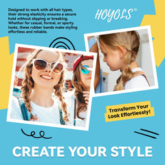 HOYOLS band holding small ponytail showing secure hold without creases