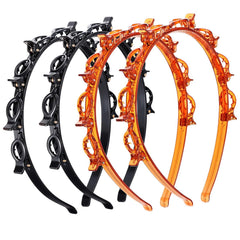 Hpmjz front view of four clip headbands showing set and colors, easy styling benefit