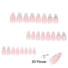 HPYFOI close-up of 3D flower and rhinestones for elegant detail