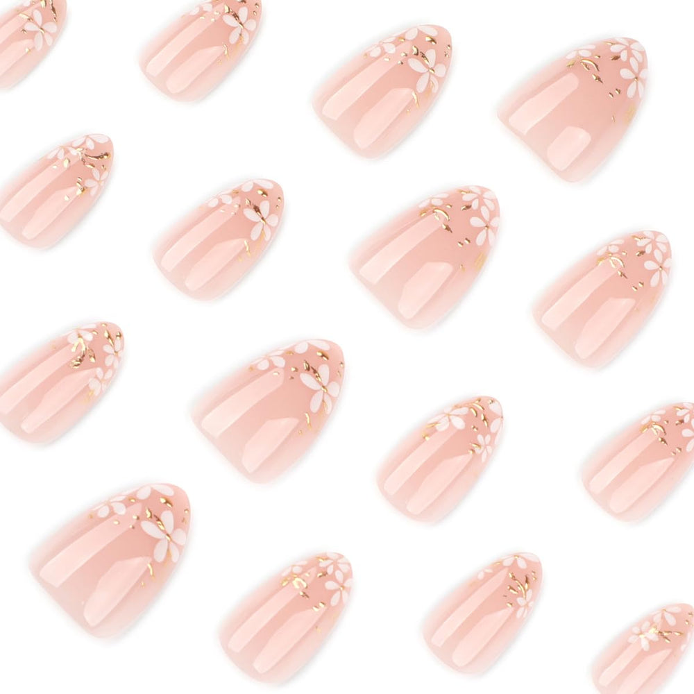HPYFOI almond-shaped short press-on tips showing comfortable everyday length benefit