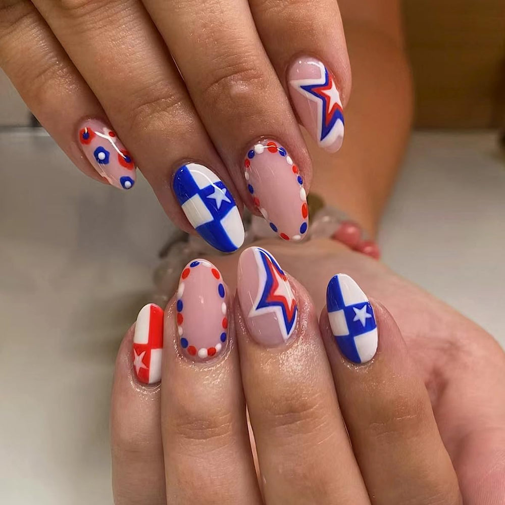 HPYFOI front packaging showing festive press-on nails and kit benefits