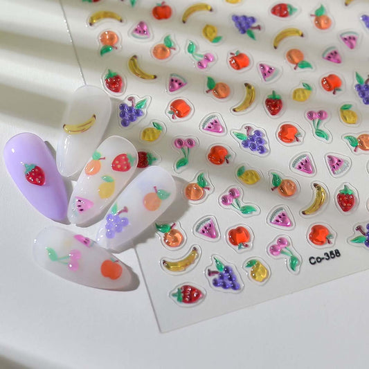 HPYFOI front sheet showing full fruit sticker selection and vibrant colors