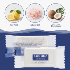 HQSLsund soap next to ruler showing 3.5 x 1.5 inch compact travel size