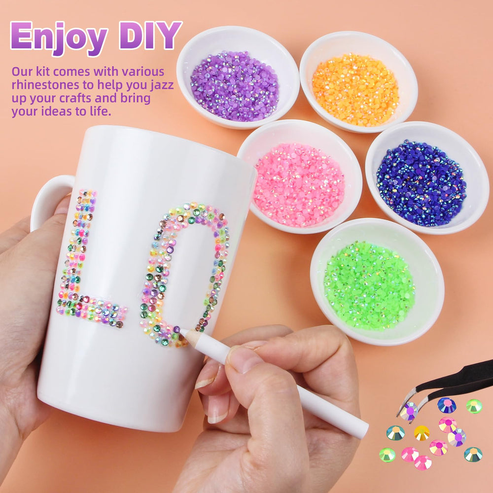 HRLbrc close-up of multicolor resin jelly rhinestones showcasing bright durable shine
