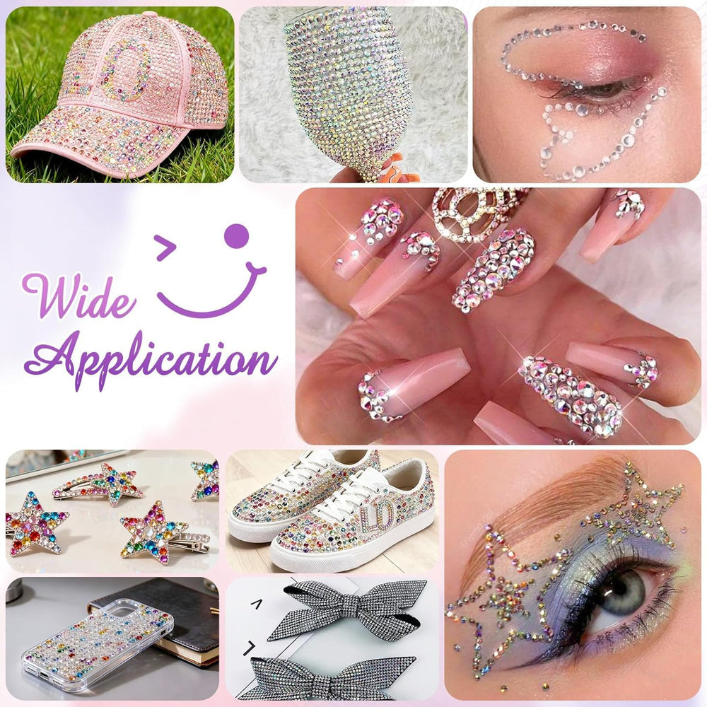 HRLbrc rhinestones applied to a shoe toe showing decorative enhancement
