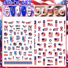 Hrnsnails close-up of American flag print with crisp colors and clarity