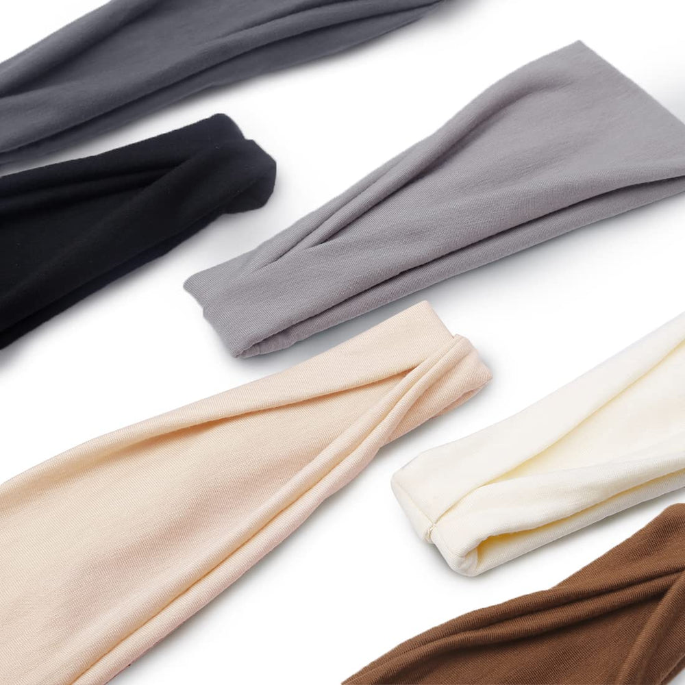 Huachi flat-lay of six headbands showing reversible styling and outfit versatility benefit