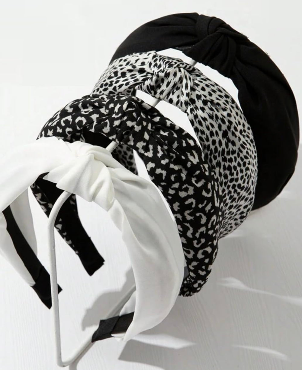 Huachi front view of all four headbands showing color choices and convenience