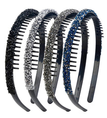 Huachi headbands front view showing four-color set and styling versatility