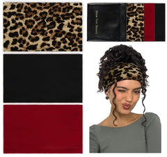 Huachi front view of wide headband showing fit and design benefit: secure hold