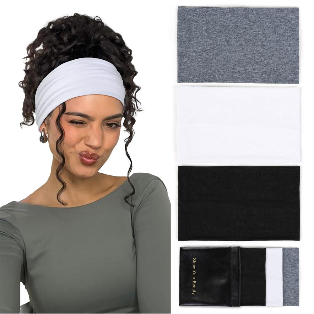 Huachi front packaging showing three headbands - clear color options and benefit