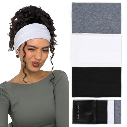 Huachi front packaging showing three headbands - clear color options and benefit
