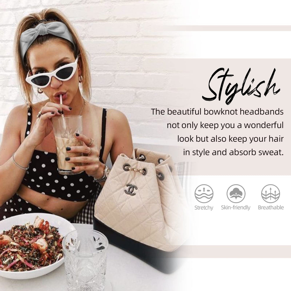 Huachi headband worn by model showing comfortable everyday wear benefit