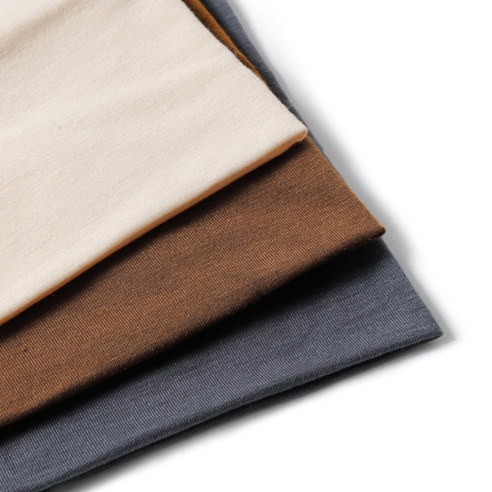 Huachi label and stitching detail showing durable construction benefit