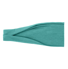 Huachi headband styled at beach showing casual look and sun-ready control
