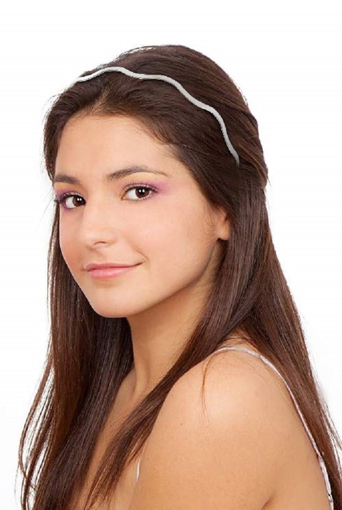 Huachi lifestyle image of woman wearing silver headband for chic styling