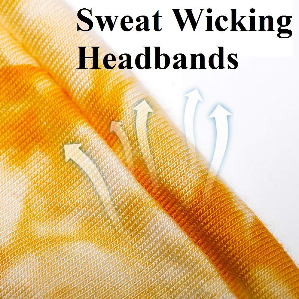 Huachi headband next to a hand for scale demonstrating 8.5 inch flat length and comfortable stretch